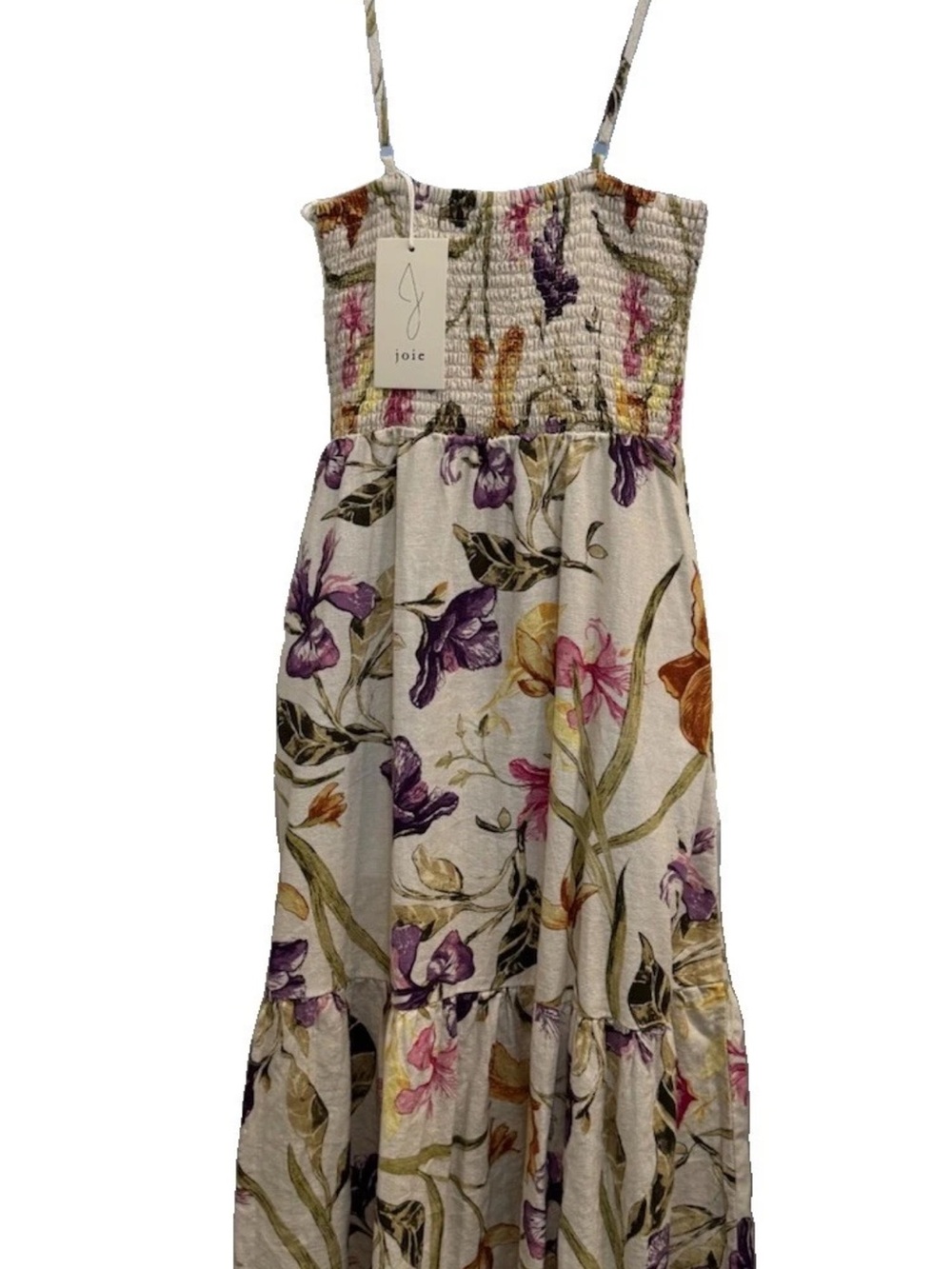 Joie Cream Floral Spaghetti-Strap Midi Dress - Picture 3 of 8